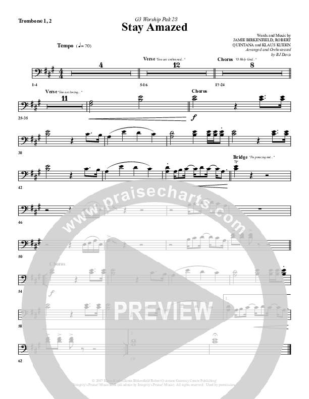 Stay Amazed Trombone 1/2 (G3 Worship)