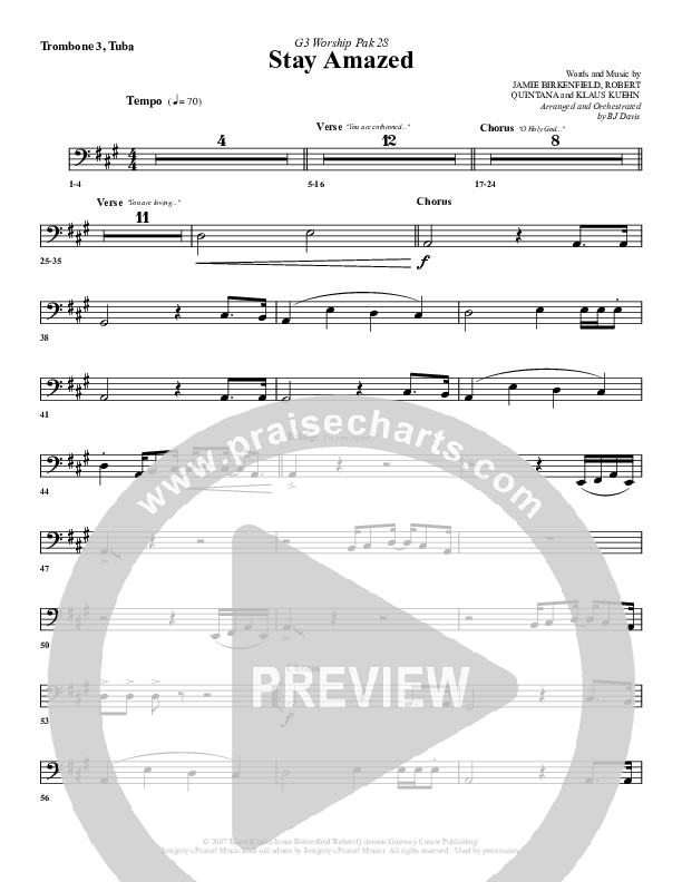Stay Amazed Trombone 3/Tuba (G3 Worship)