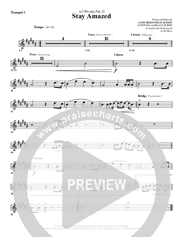 Stay Amazed Trumpet 3 (G3 Worship)