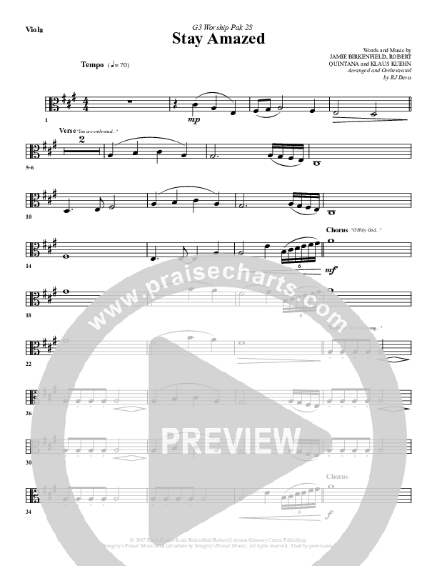 Stay Amazed Viola (G3 Worship)