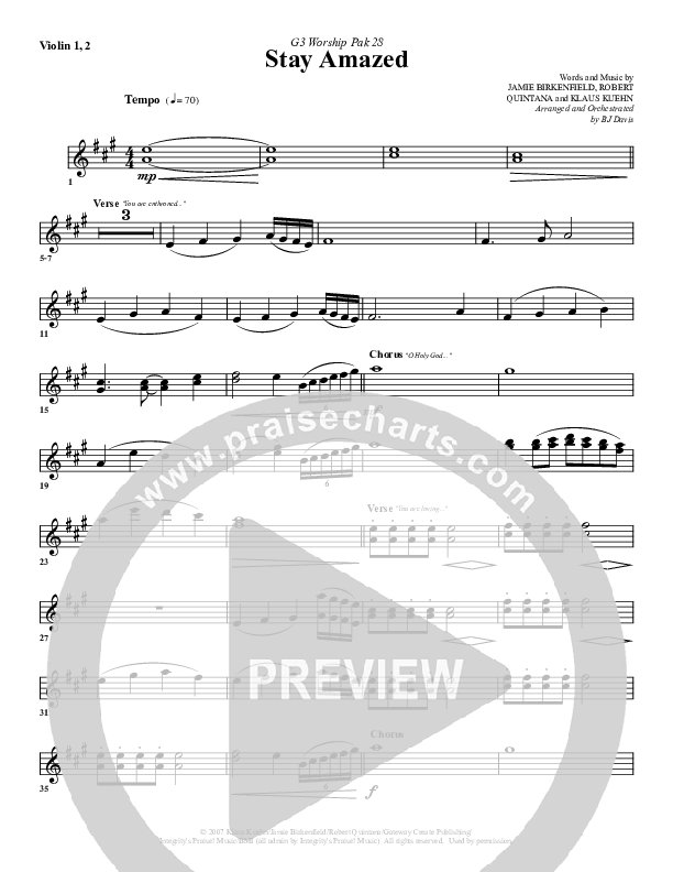 Stay Amazed Violin 1/2 (G3 Worship)
