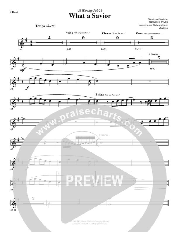 What A Savior Oboe (G3 Worship)