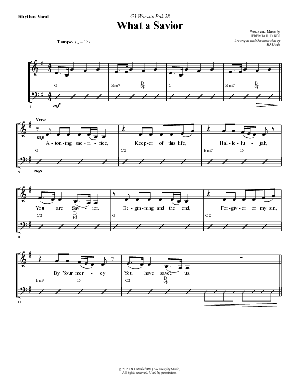 What A Savior Rhythm/Vocal (G3 Worship)