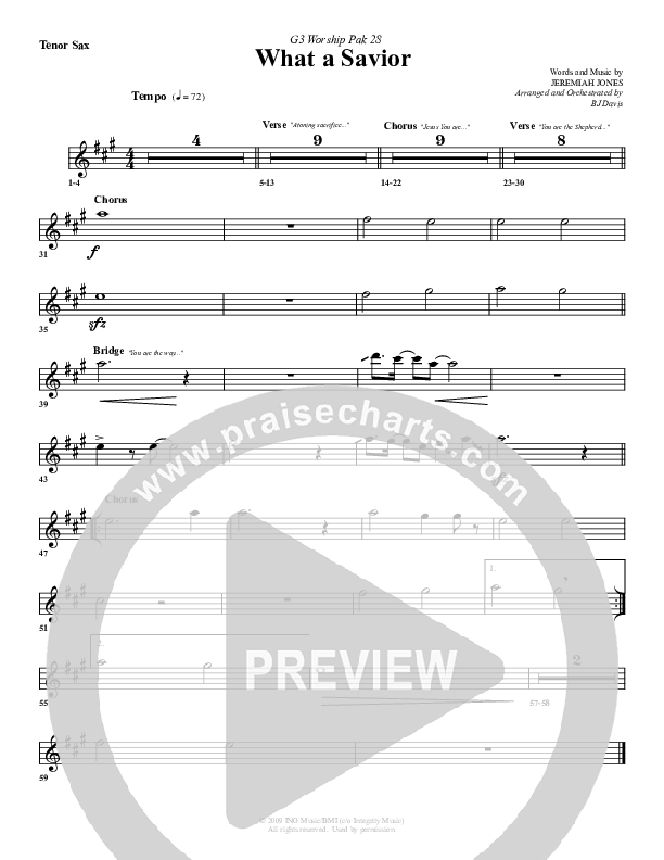 What A Savior Tenor Sax 2 (G3 Worship)