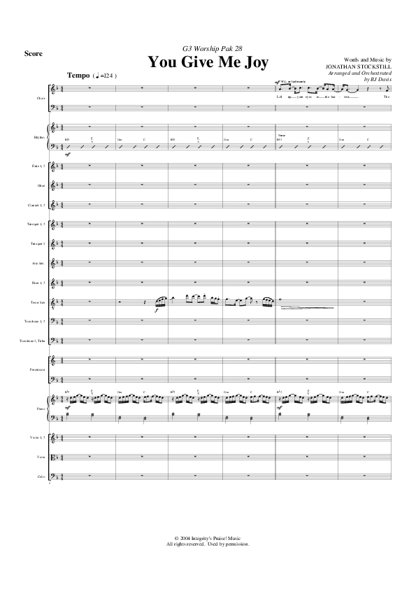 You Give Me Joy Conductor's Score (G3 Worship)