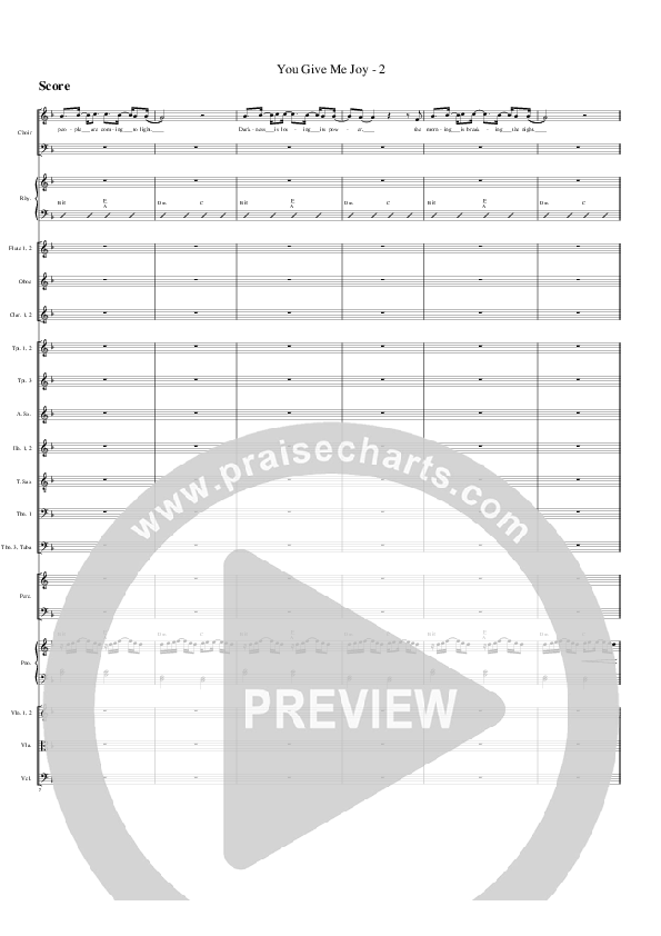 You Give Me Joy Conductor's Score (G3 Worship)
