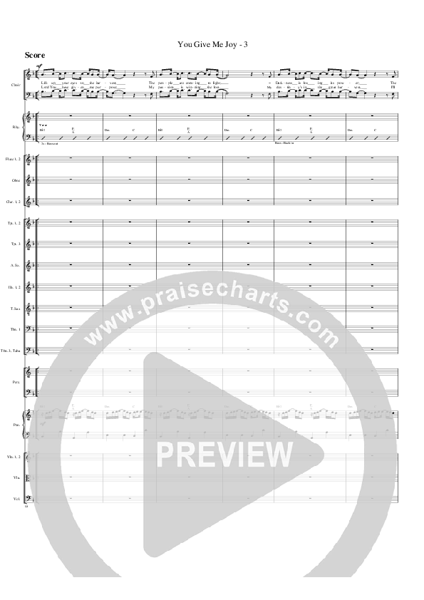 You Give Me Joy Conductor's Score (G3 Worship)