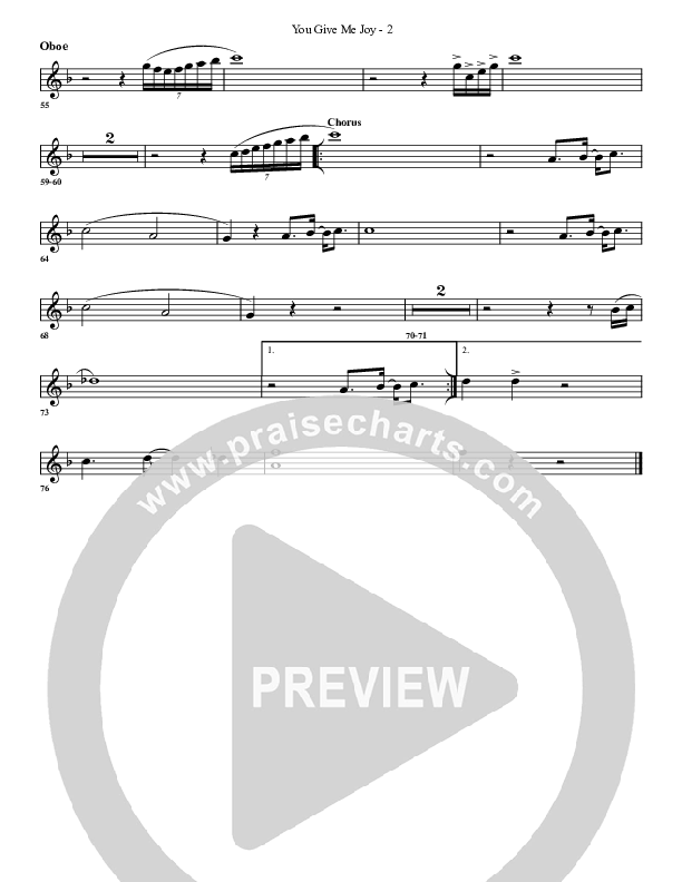 You Give Me Joy Oboe (G3 Worship)