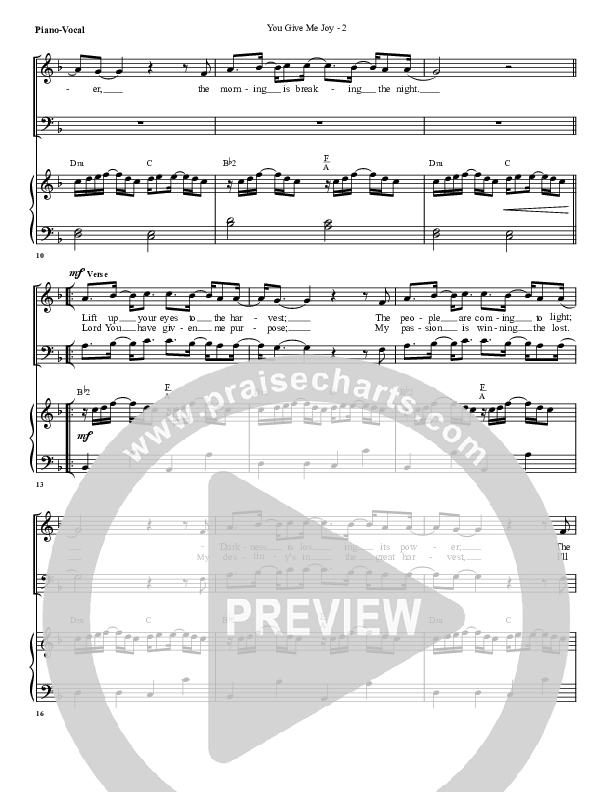 You Give Me Joy Lead & Piano (G3 Worship)