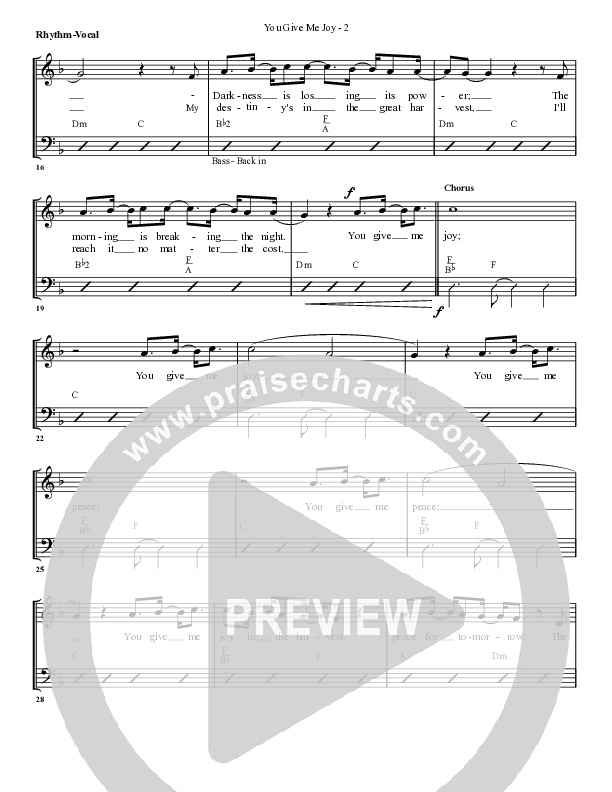 You Give Me Joy Rhythm/Vocal (G3 Worship)