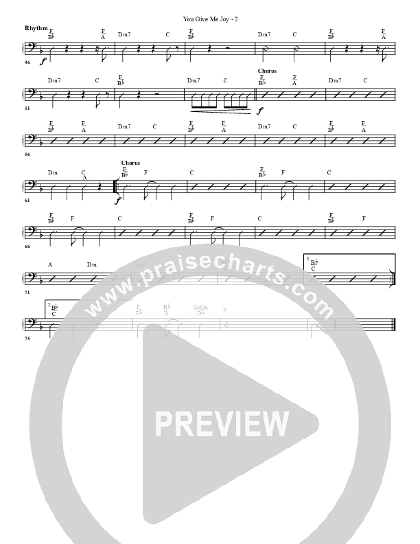 You Give Me Joy Rhythm Chart (G3 Worship)