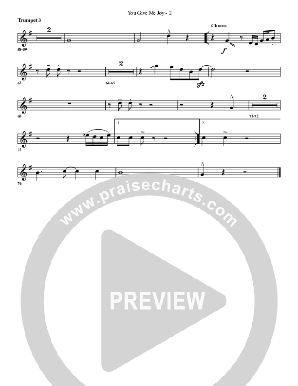 You Give Me Joy Trumpet 3 (G3 Worship)