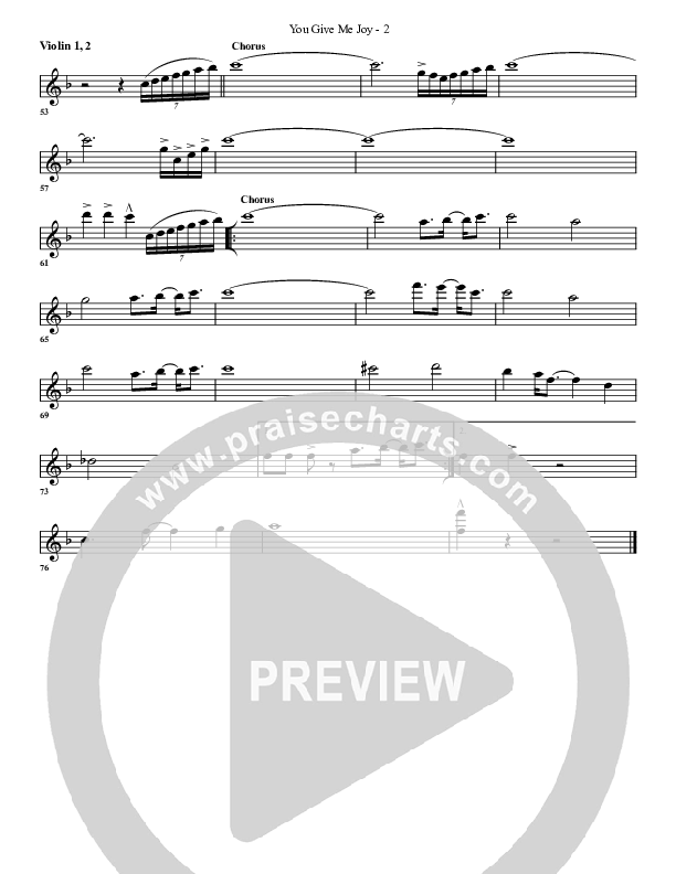 You Give Me Joy Violin 1/2 (G3 Worship)