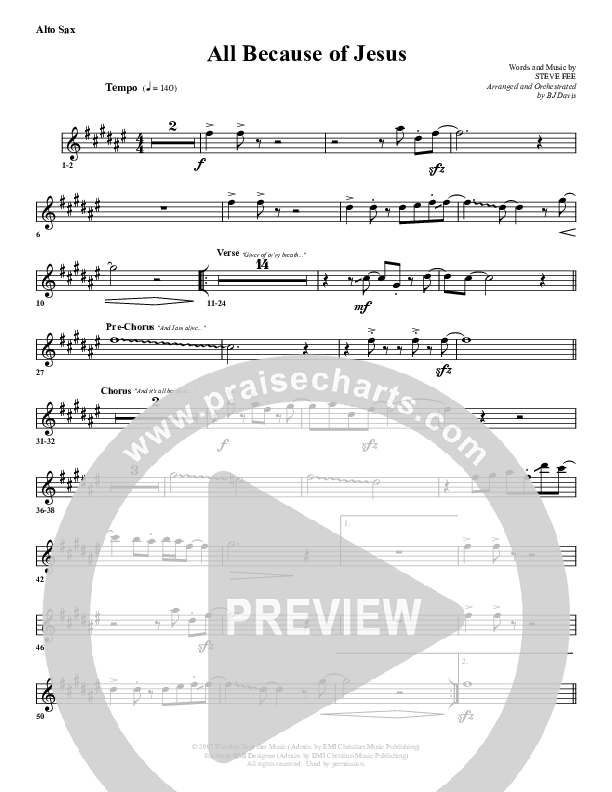 All Because Of Jesus Alto Sax (G3 Worship)