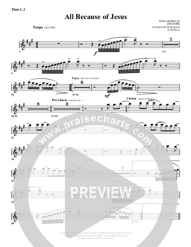 All Because Of Jesus Flute 1/2 (G3 Worship)