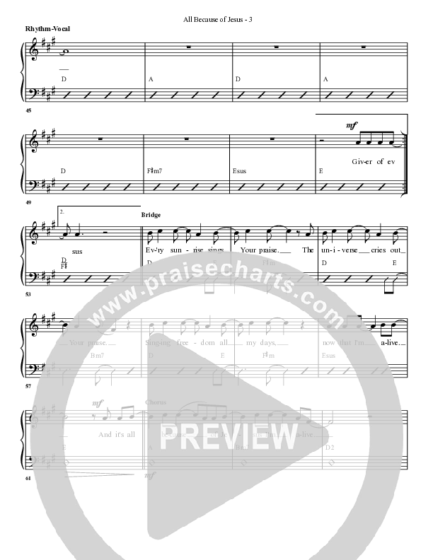 All Because Of Jesus Rhythm/Vocal (G3 Worship)