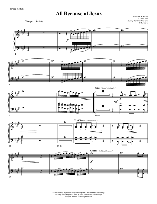 All Because Of Jesus Synth Strings (G3 Worship)