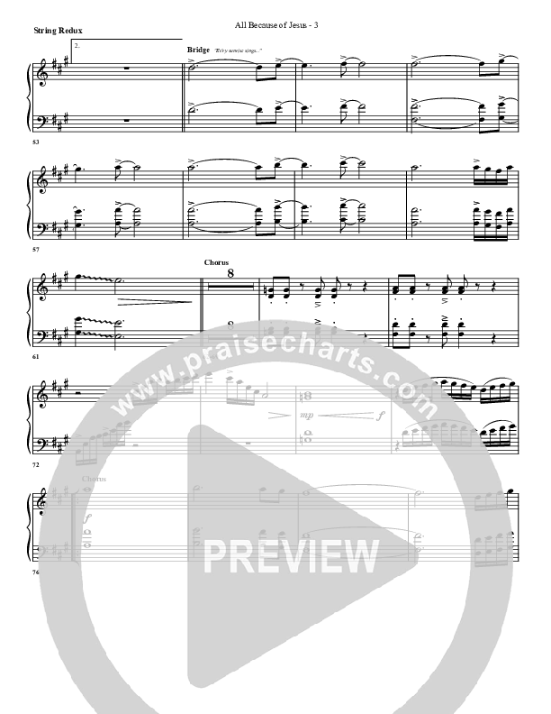 All Because Of Jesus Synth Strings (G3 Worship)