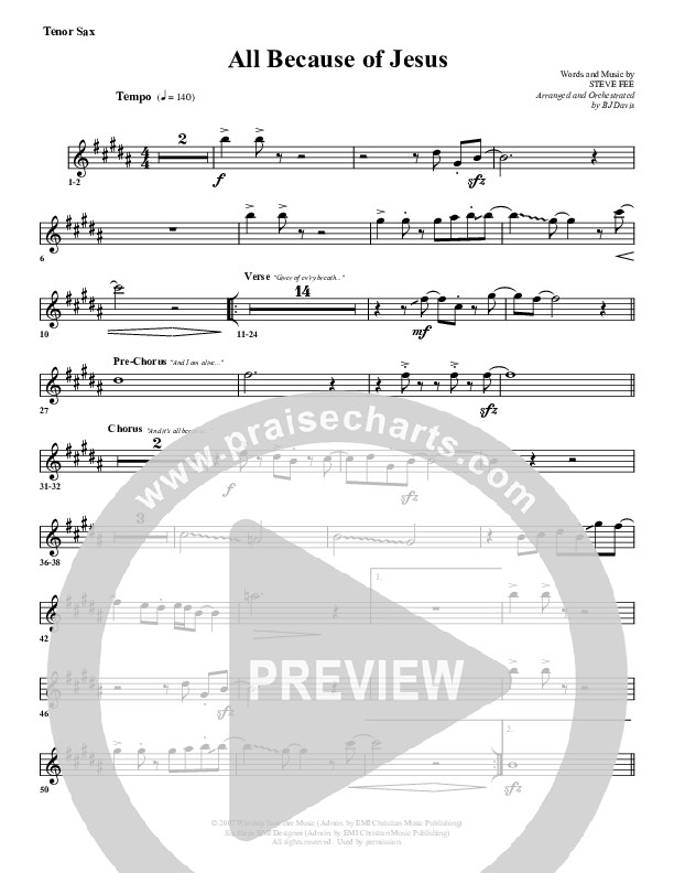 All Because Of Jesus Tenor Sax 2 (G3 Worship)