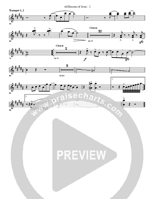 All Because Of Jesus Trumpet 1,2 (G3 Worship)