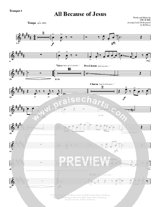 All Because Of Jesus Trumpet 3 (G3 Worship)