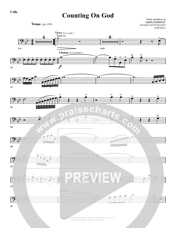 Counting on God Cello (G3 Worship)