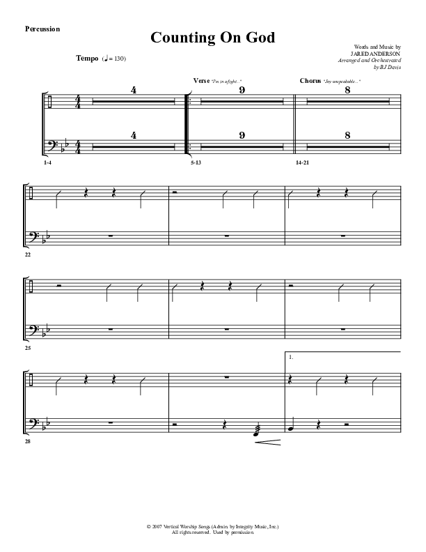 Counting on God Percussion (G3 Worship)