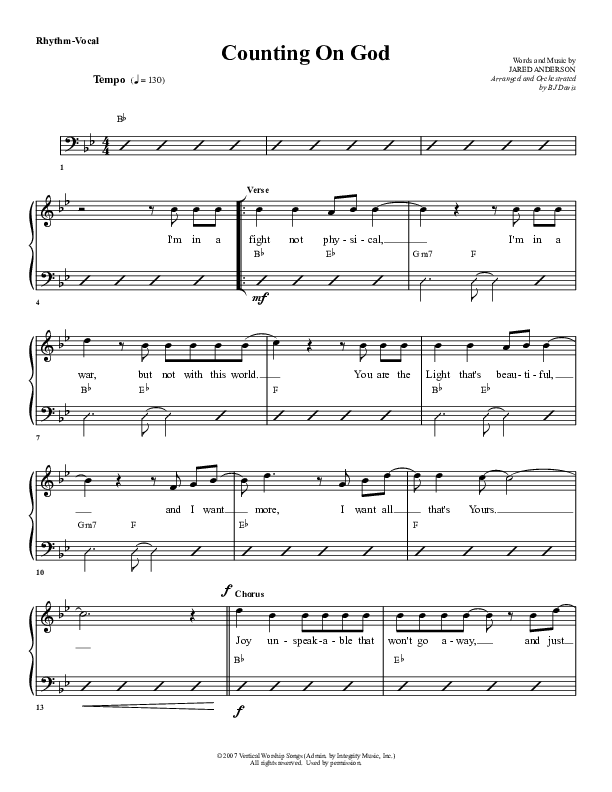 Counting on God Rhythm/Vocal (G3 Worship)