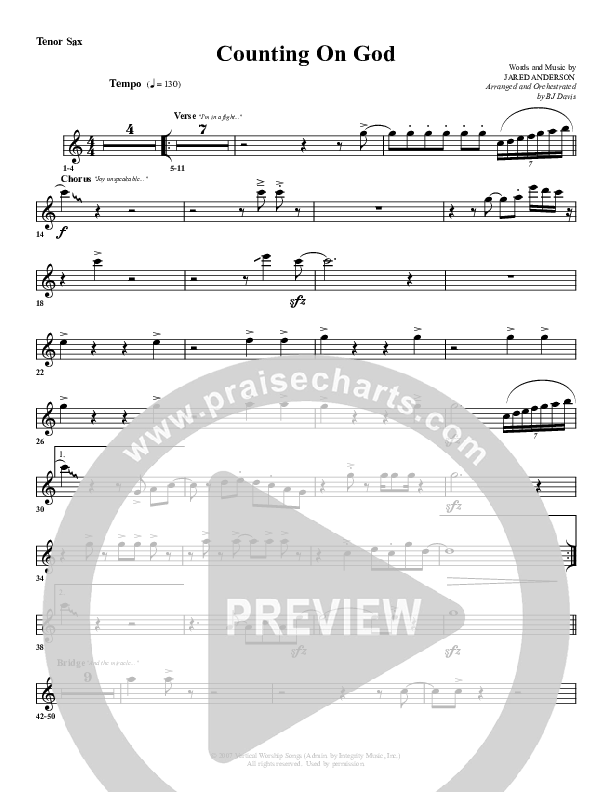 Counting on God Tenor Sax 2 (G3 Worship)