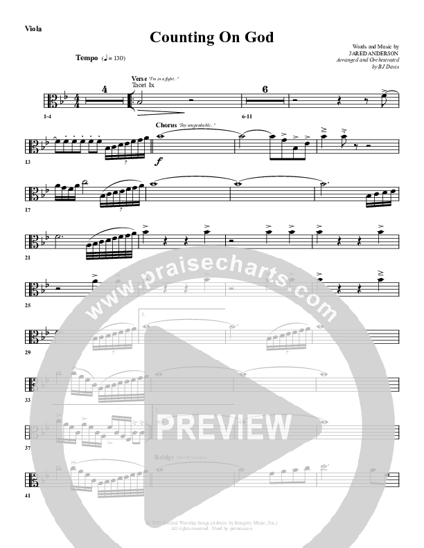 Counting on God Viola (G3 Worship)