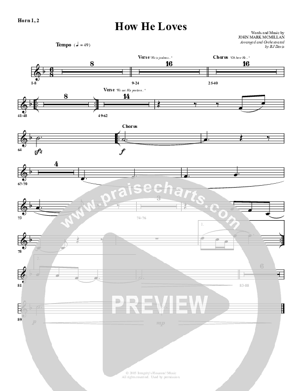 How He Loves French Horn 1/2 (G3 Worship)