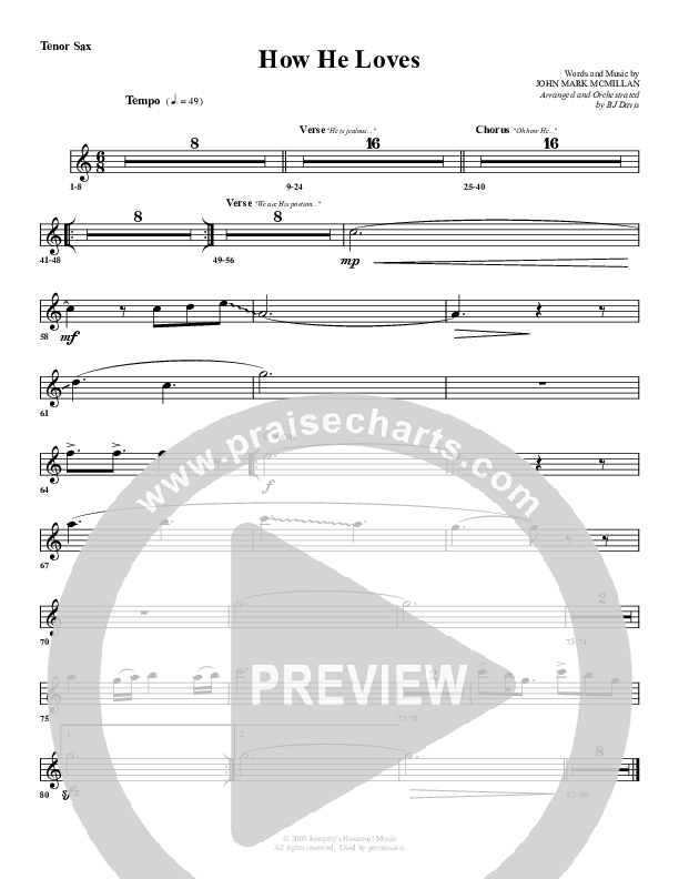 How He Loves Tenor Sax 2 (G3 Worship)