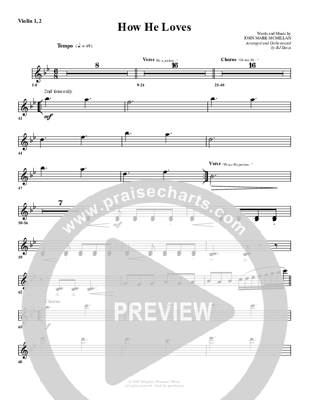 How He Loves Violin 1/2 (G3 Worship)