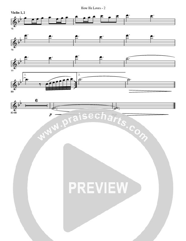 How He Loves Violin 1/2 (G3 Worship)