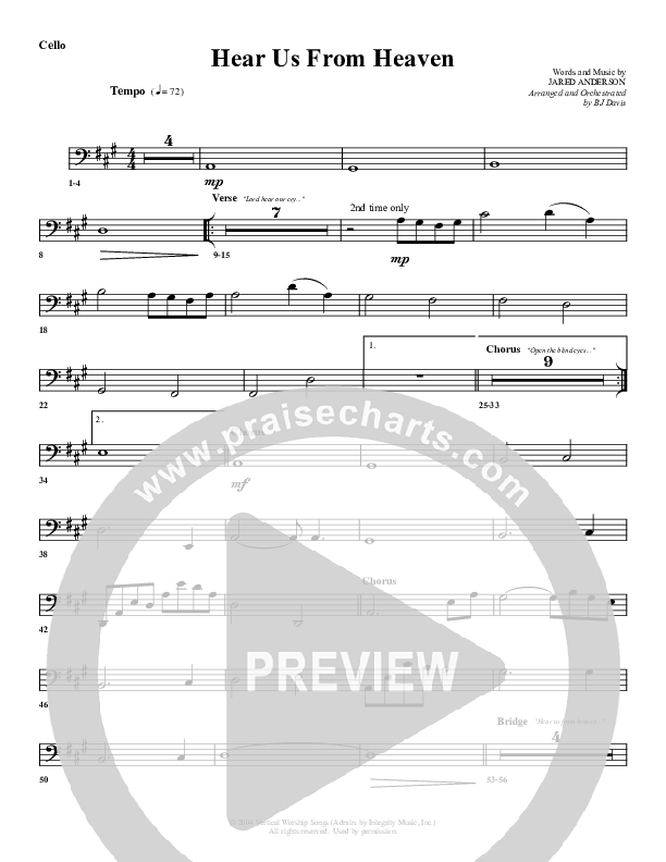 Hear Us From Heaven Cello (G3 Worship)