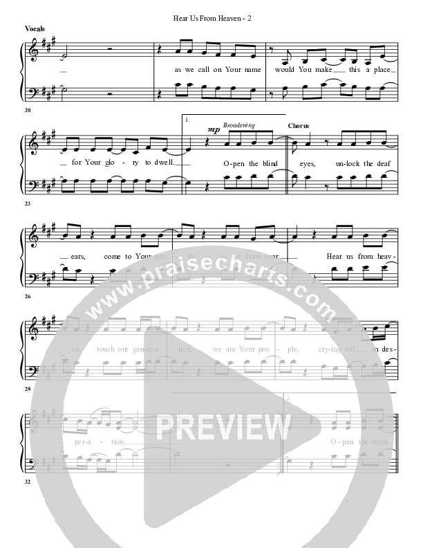 Hear Us From Heaven Choir Sheet (G3 Worship)
