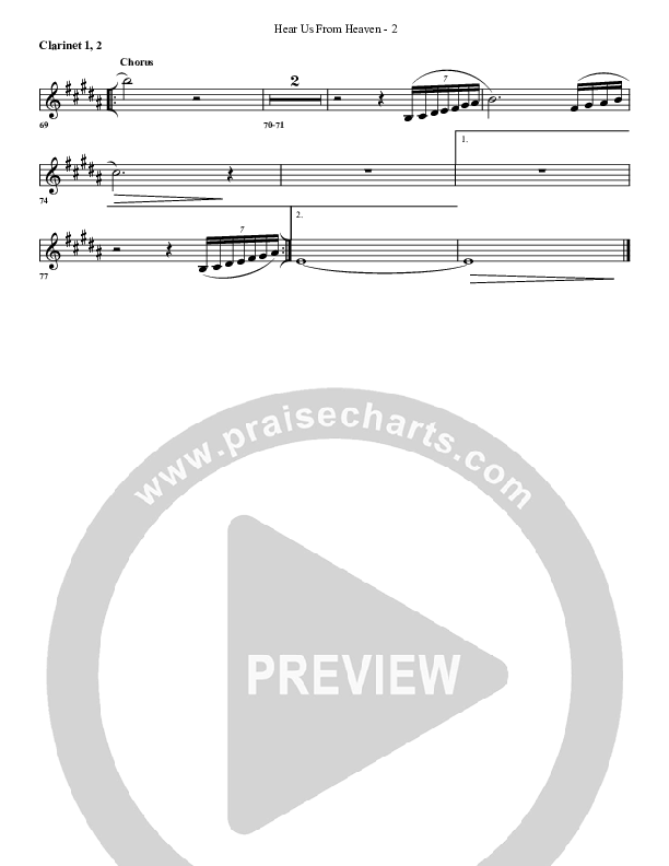 Hear Us From Heaven Clarinet 1/2 (G3 Worship)