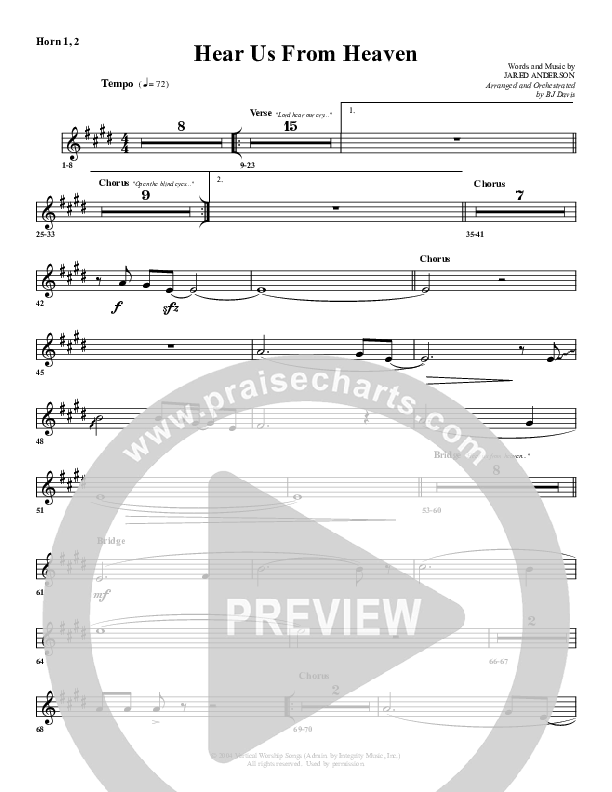 Hear Us From Heaven French Horn 1/2 (G3 Worship)