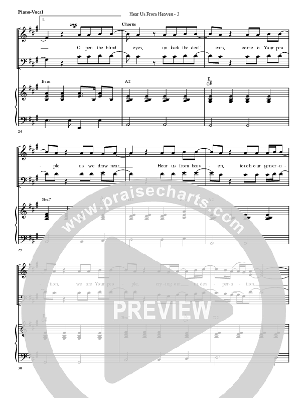 Hear Us From Heaven Piano/Vocal (G3 Worship)