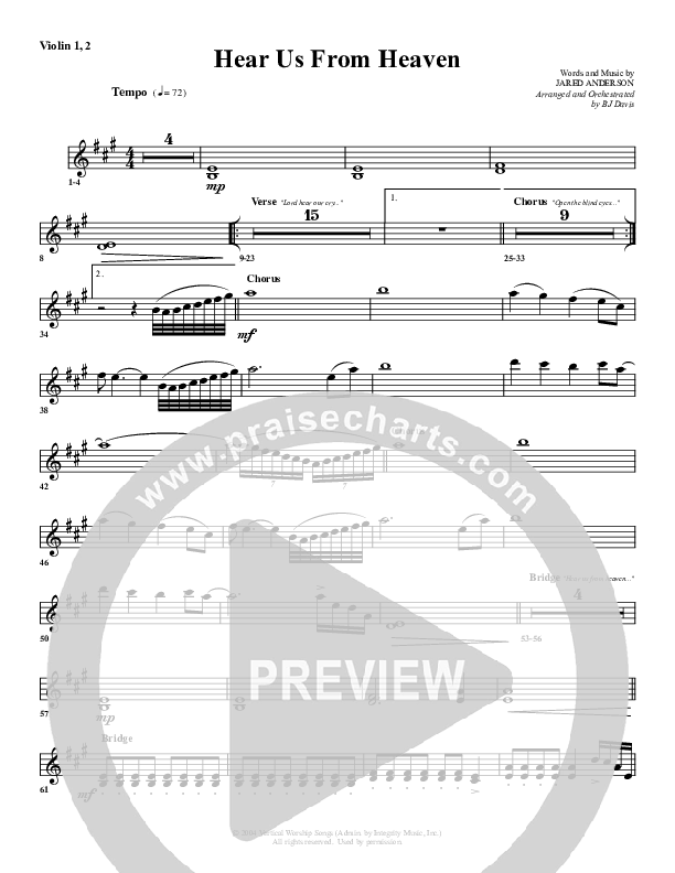 Hear Us From Heaven Violin 1/2 (G3 Worship)