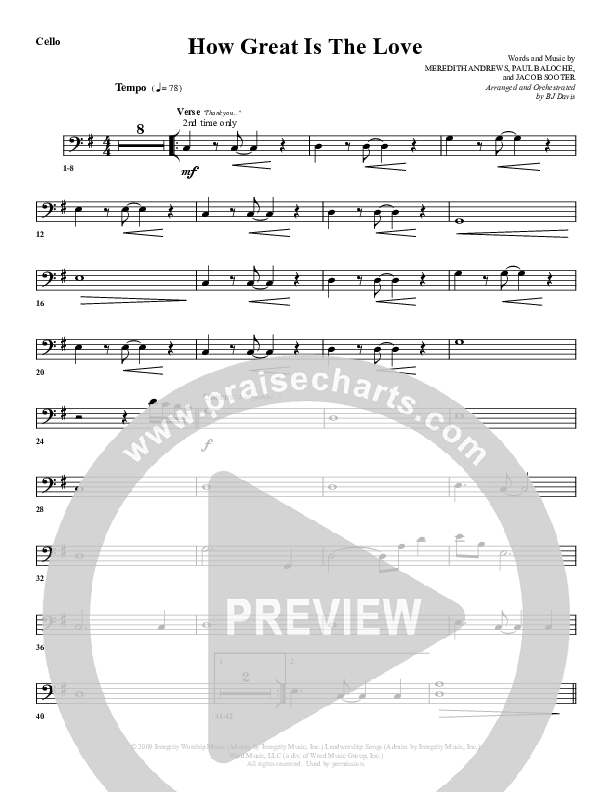 How Great Is The Love Cello (G3 Worship)