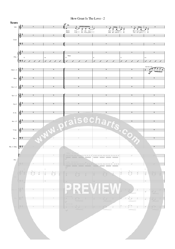 How Great Is The Love Conductor's Score (G3 Worship)