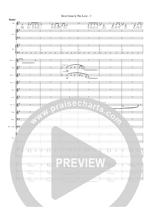 How Great Is The Love Conductor's Score (G3 Worship)