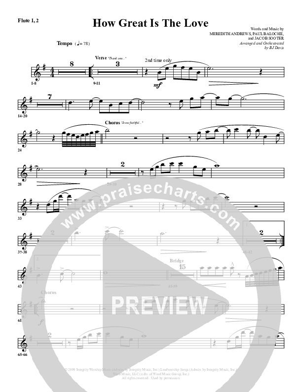 How Great Is The Love Flute 1/2 (G3 Worship)