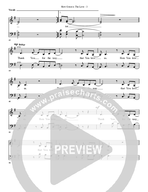 How Great Is The Love Lead Sheet (G3 Worship)