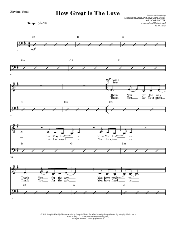 How Great Is The Love Rhythm/Vocal (G3 Worship)
