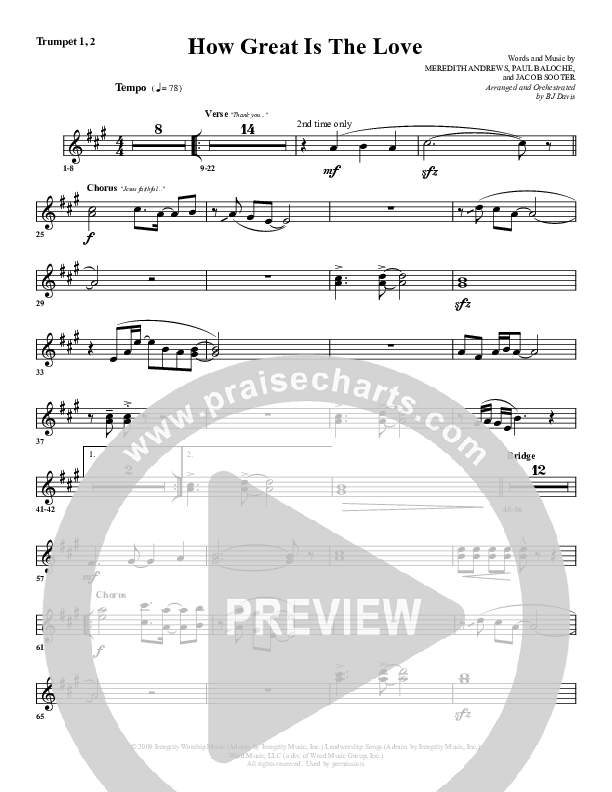 How Great Is The Love Trumpet 1,2 (G3 Worship)