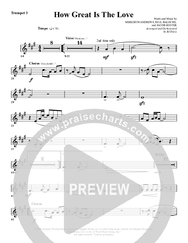 How Great Is The Love Trumpet 3 (G3 Worship)