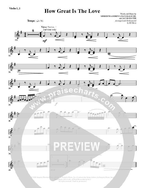 How Great Is The Love Violin 1/2 (G3 Worship)