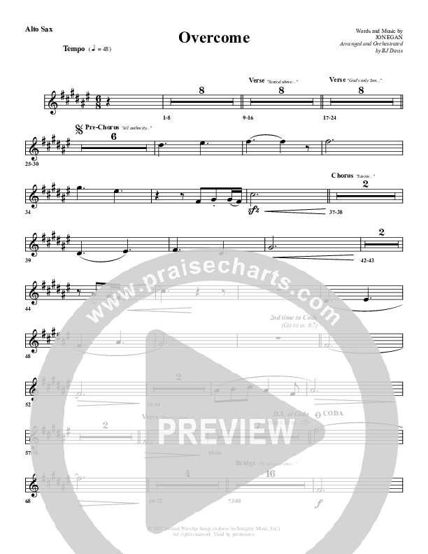 Overcome Alto Sax (G3 Worship)